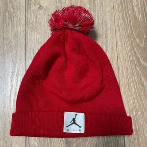 Jordan Red Kids Pom Pom Beanie
